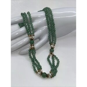 Vintage Necklace Jade Jadeite Baroque Pearl Beaded Collectible Estate Refined 16